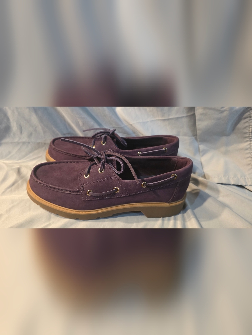 Sperry Womens Wells Boat Shoe Fig Leather Size 9 NWOB Defects